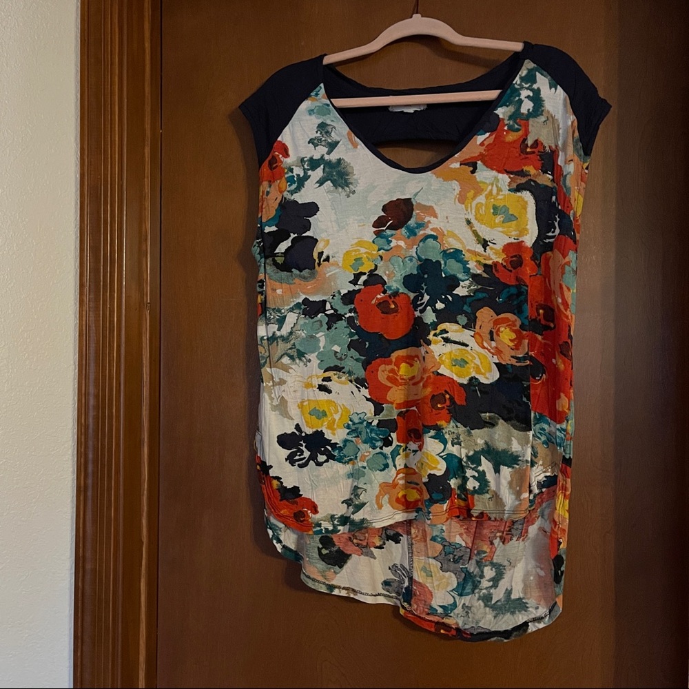 Anthropologie Porridge Watercolor top, size L